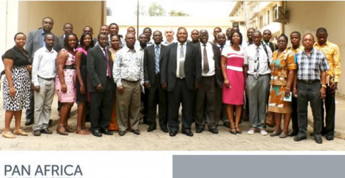Participants in a group photograph with the Pro Vice-Chancellor and the Provost of the College of Science